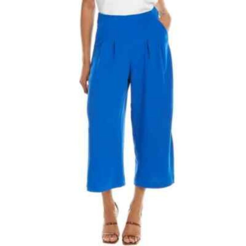 NWT Ted Baker Zettah Pleated Culottes in Blue Size 4 - US Size Large - Picture 2 of 3
